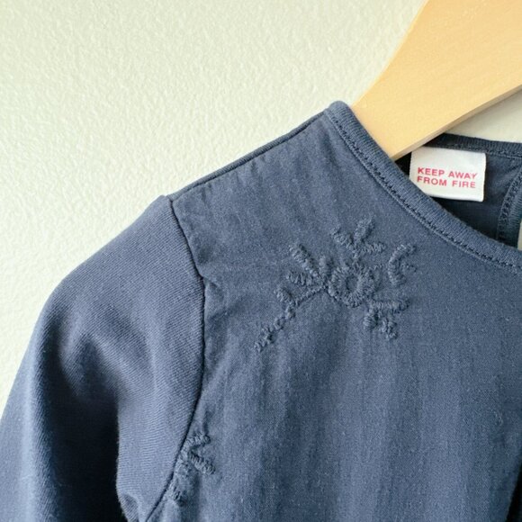 Zara blue long sleeve shirt with bow detail 6-9m - Picture 6 of 12